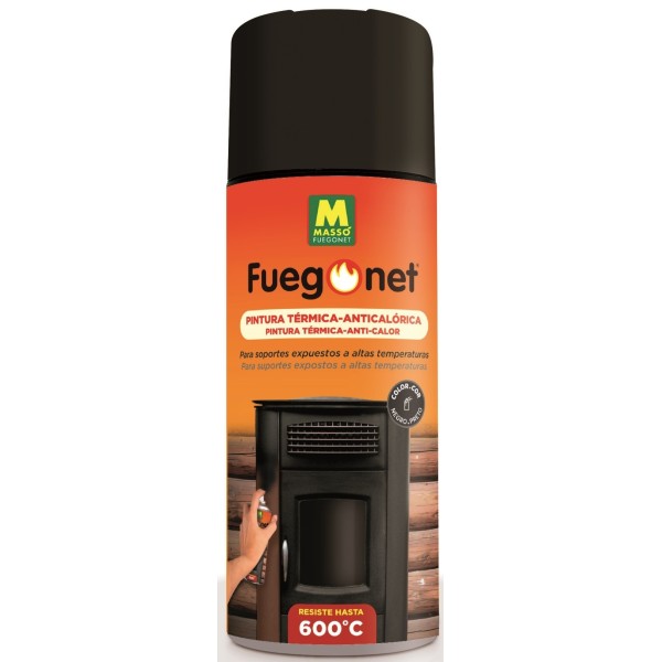 PINTURA ANTICALORICA NEGRA 400ML FUEGO NET MASSO