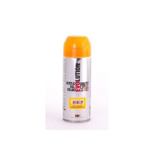 PINTURA EN SPRAY  PINTY PLUS EVOLUTION   NARANJA F143 FLUORESCENTE SPRAY  520ML