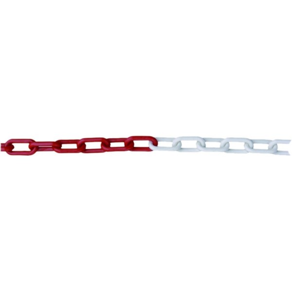 CADENA SEÑALIZACION  PLASTICO 25 M X 6 MM BLANCA ROJA