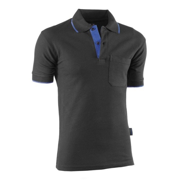 POLO M. CORTA JUBA 648 TOP RANGE NEGRO/AZULINA T-S