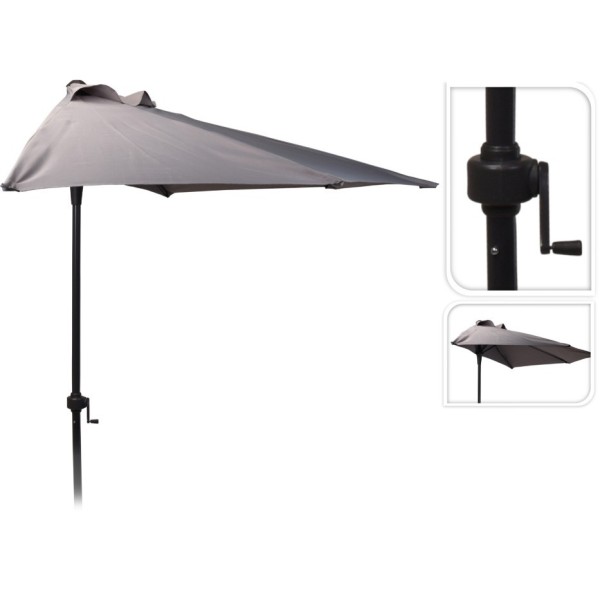 PARASOL ESQUINERO ALUMINIO 250 CM GRIS